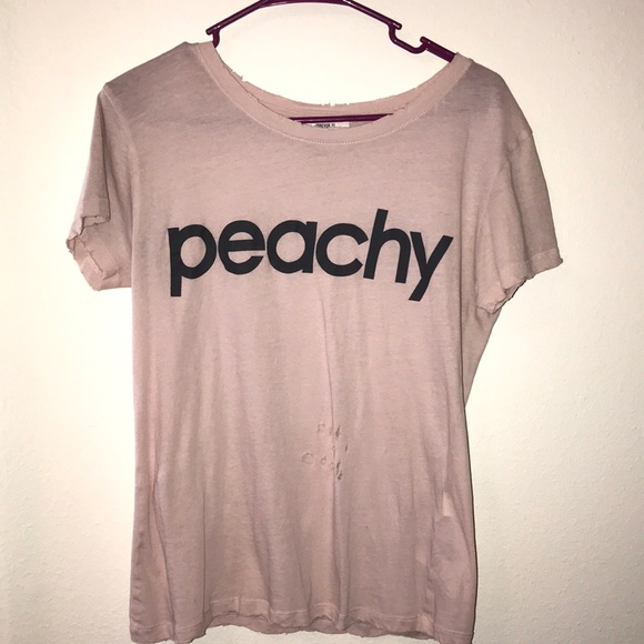 Peachy Distressed Tee - Picture 1 of 5